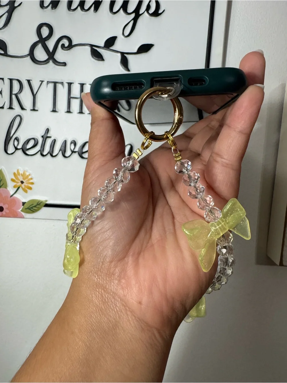 Bling Bling Crystal with Yellow Bow Phone/Key/Bag Chain #P1101